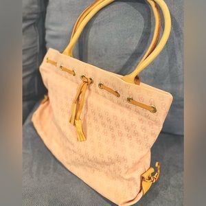 Dooney & Bourke Signature Canvas Leather Tote Bag Pink